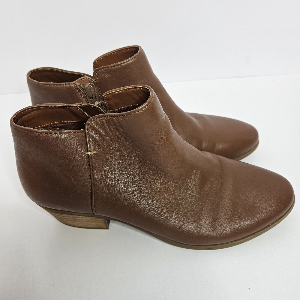 Bass Booties G.H. & Co. 9M Leather Upper Heel 1.5" Zipper Closure‎